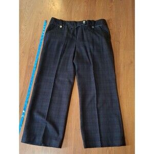 Larry Levine Black Plaid Straight Dress Pants (Mis334)